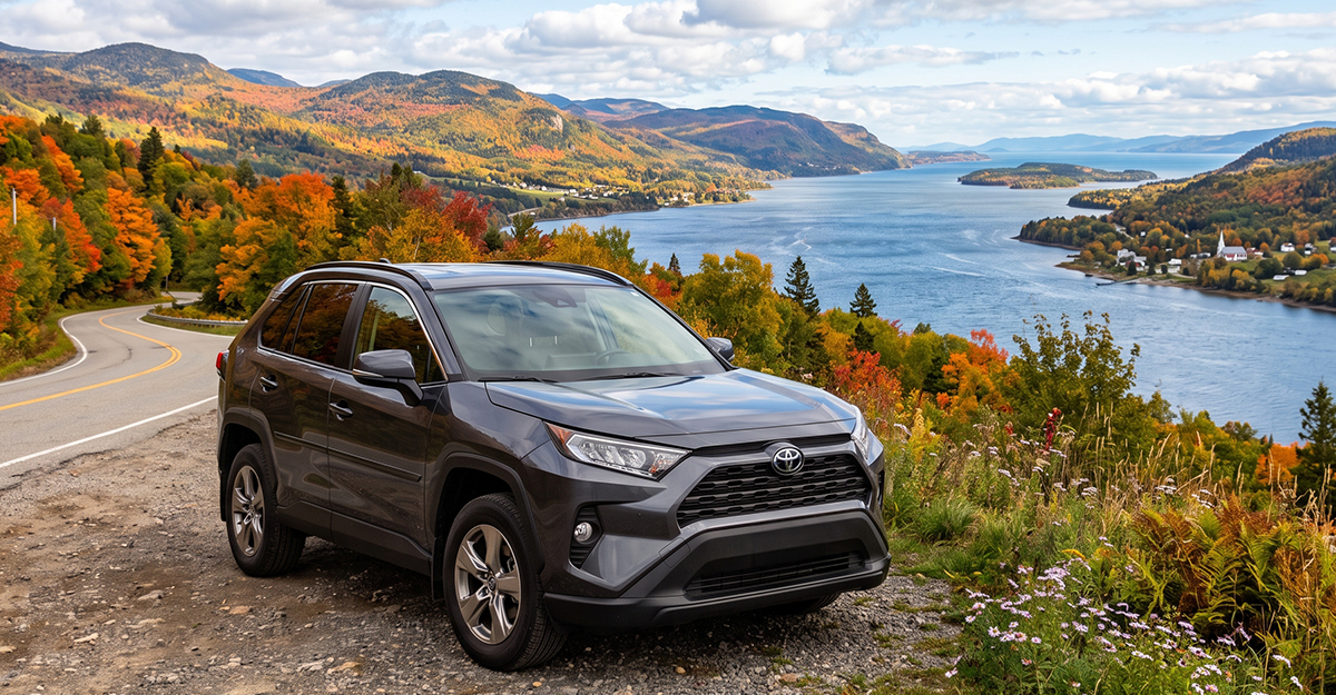 Used hybrid SUV on a Quebec road